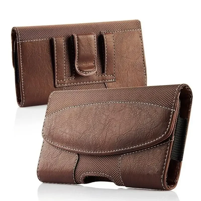 PU Leather Pouch Waist Bag Phone Holster Belt Clip Case Holder for iPhone 15 16 Pro Max for Samsung S24 S23 Ultra in 6.5-6.8