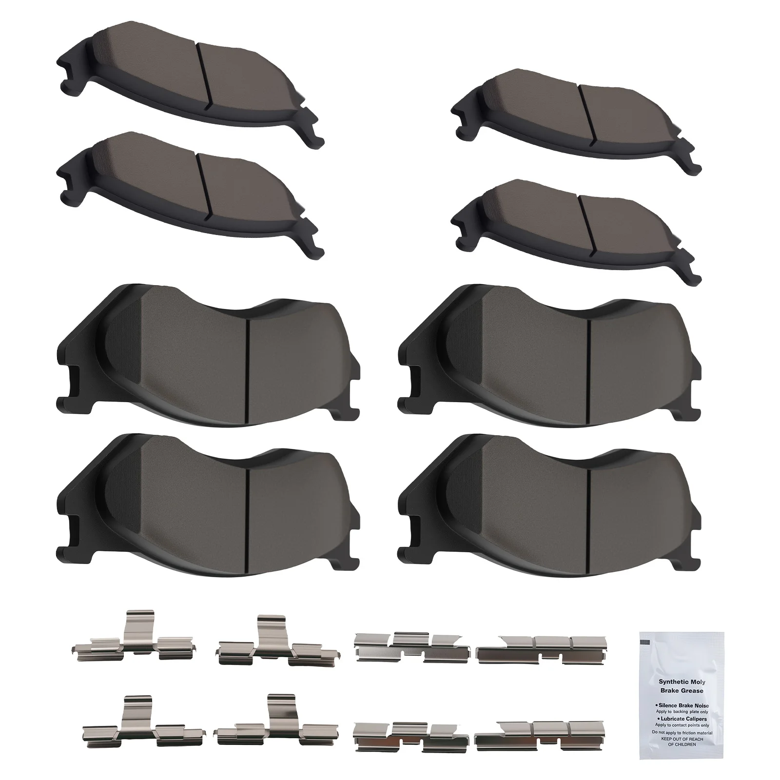 Front Rear L&R Brake Pads Set for Dodge Ram 1500 2002-2005 2WD/4WD D898 D966