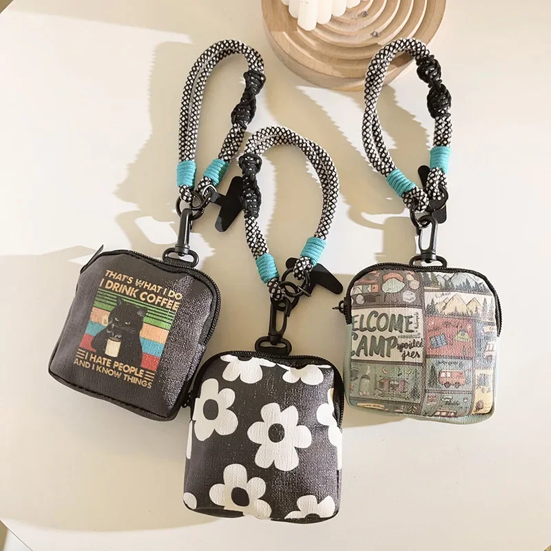 

Креативный кошелек с подвеской для монет, чехол для мобильного телефона, ремешок, мини-шкаф для хранения наушников для монет, универсальный рождественский подарок