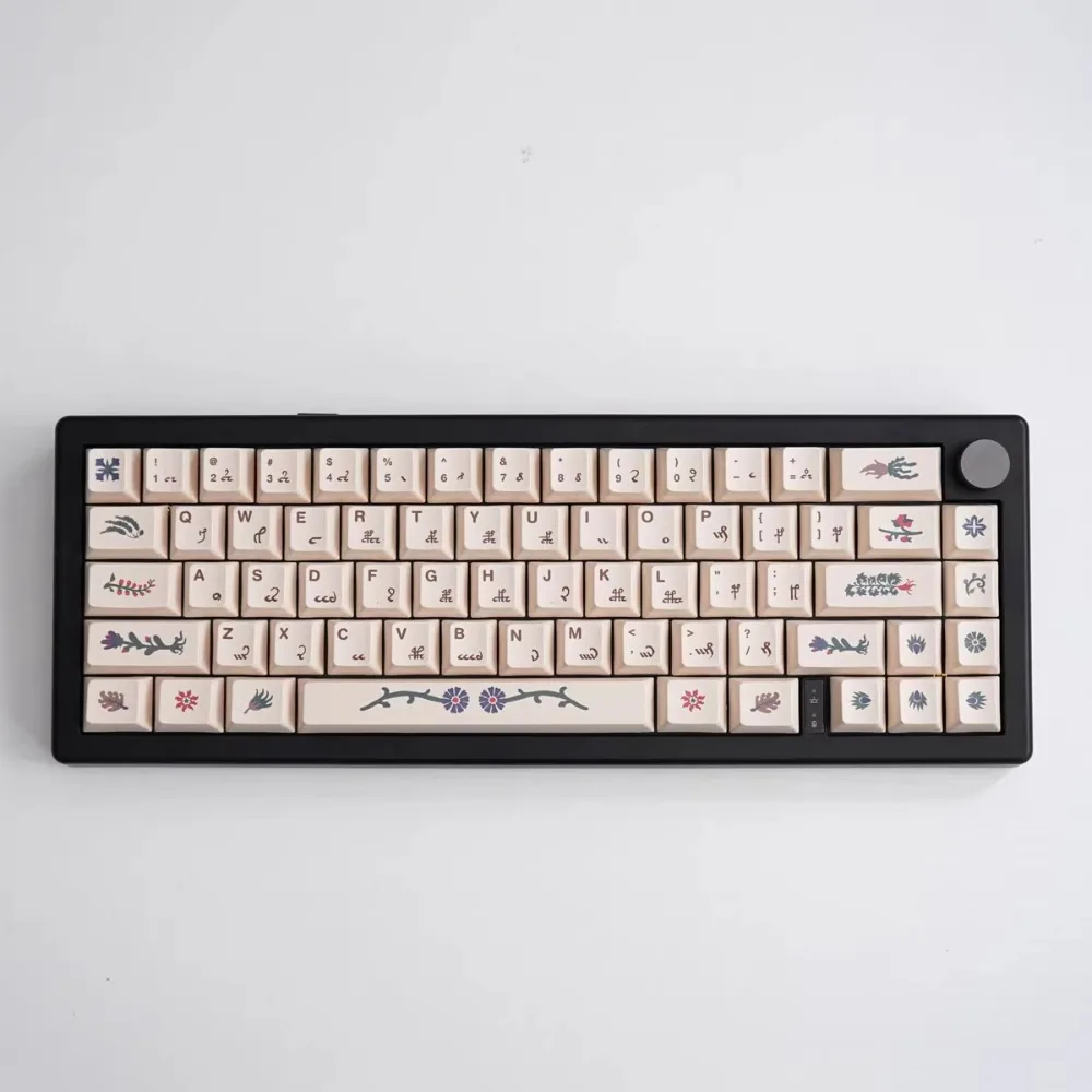 

135 клавиш Voynich рукописные колпачки для клавиш Cherry Height PBT термосублимация для механической клавиатуры 61, 68, 75, 87, 104 108