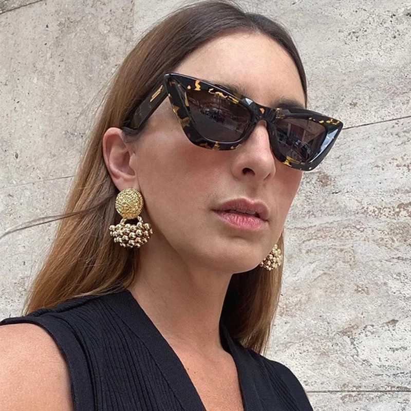 Leopard Cat Eye Sonnenbrille Damen Vintage Uv400
