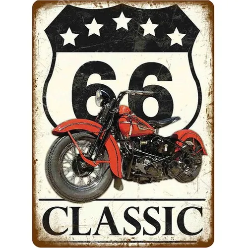 Retro Vintage Route 66 Motorbike Travel USA Home Pub Shed House Metal Wall Sign