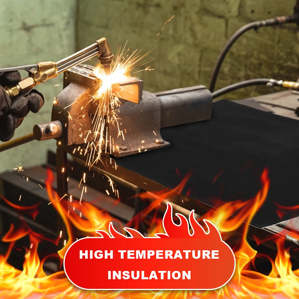 بطانية لحام مقاومة للحريق حتى 1800 ° F الكربون ورأى حصيرة مقاومة للحريق درع الحرارة وسادة العزل لسباكين لحام الشعلة
