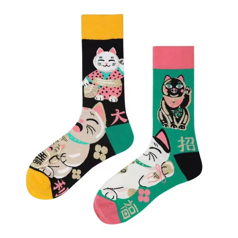 Neue Frühling Und Sommer Paare Skateboard Sox Kreative Abstrakte Kunst Harajuku Hip Hop Straßen Flut Socken Bunte Lustige Socken – Detail 7