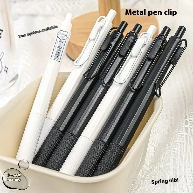 6Pcs Retractable Gel Ink Pens, Quick-Drying No Smudge 0.5mm Black Ink, Silicone Grip ST Tip, Smooth Writing, Non-Toxic view 5