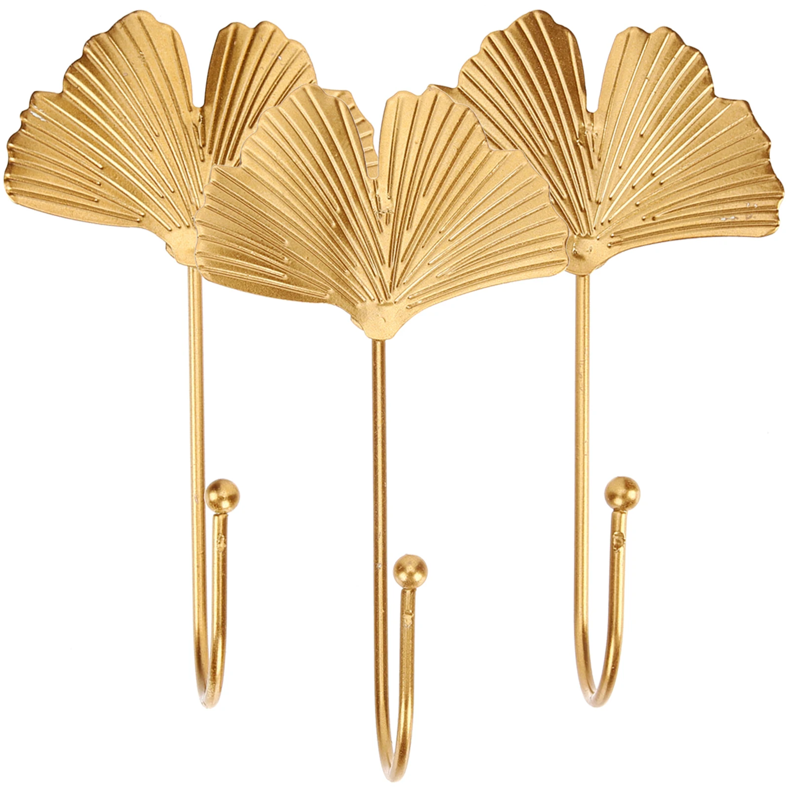 

3pcs Golden Leaves Retro Decorative Wall Iron Adhesive CoatHooks for Hanging Clothes TowelHooks Sticky SelfAdhesive