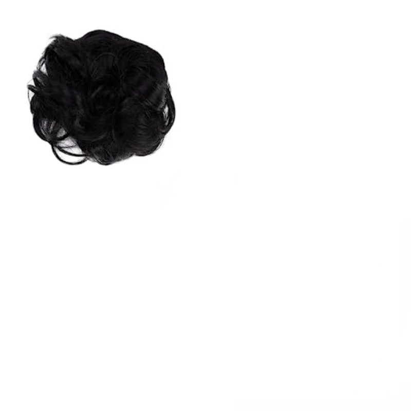 1 pezzo di capelli con gomma elastica, parrucchino sintetico a coda di cavallo riccio ondulato per abbigliamento quotidiano Tousled Updo da donna