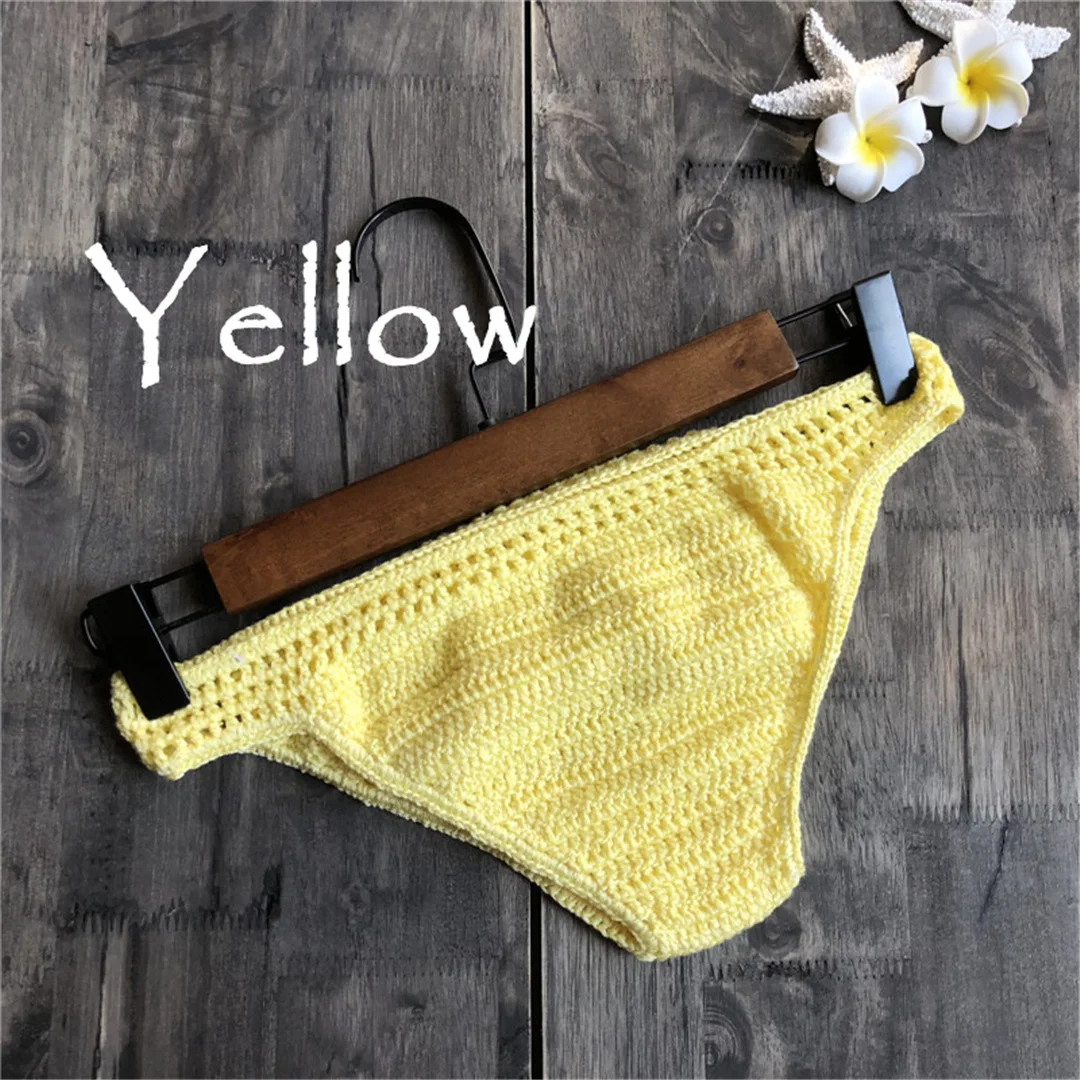 S - XL 9 Farben Gehäkelte Gestrickte Bikini-Unterhose Badehose Damen Bademode Brasilianische Tanga-Slips Unterwäsche V4195 – Detail 25