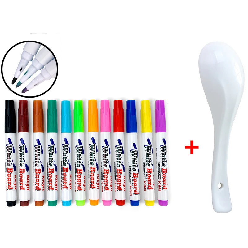 JSHENG 12 Pièces Stylo Magique Enfant, Stylo Magique de Peinture à L'eau avec Cu