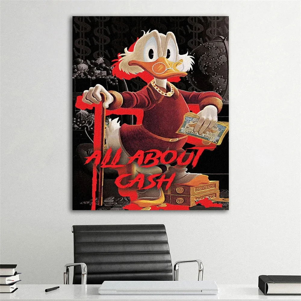 Disney Pop Art donald Duck Prints Disney Cartoon Poster Graffiti Comics Pop Art Wall Decor Canvas Painting Home Bedroom Decor