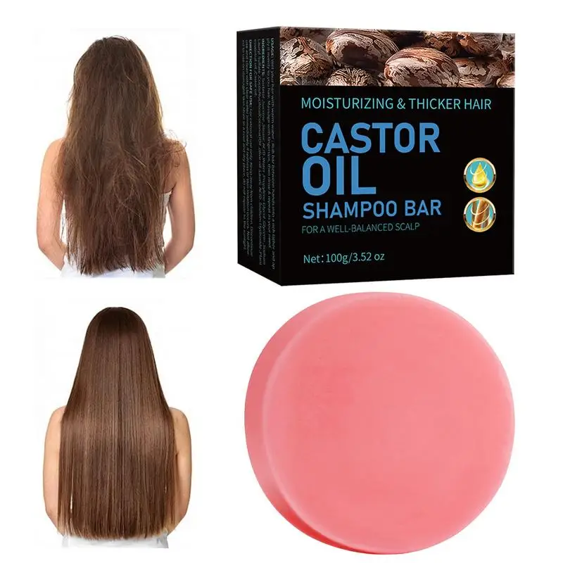 

3.52oz Castor Oil Shampoo Bar Hair Strengthening Shampoo Soap Nourishing Conditioner Bars Castor Oil Soap For Dull & Dry Hair