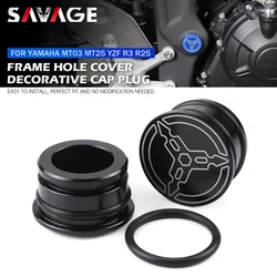Bouchon de couverture de trou de cadre pour YAMAHA YZF R25 R3 MT25 MT03 2014-2024 Accessoires de moto Capuchon de cadre décoratif YZFR25 MT-03 2022