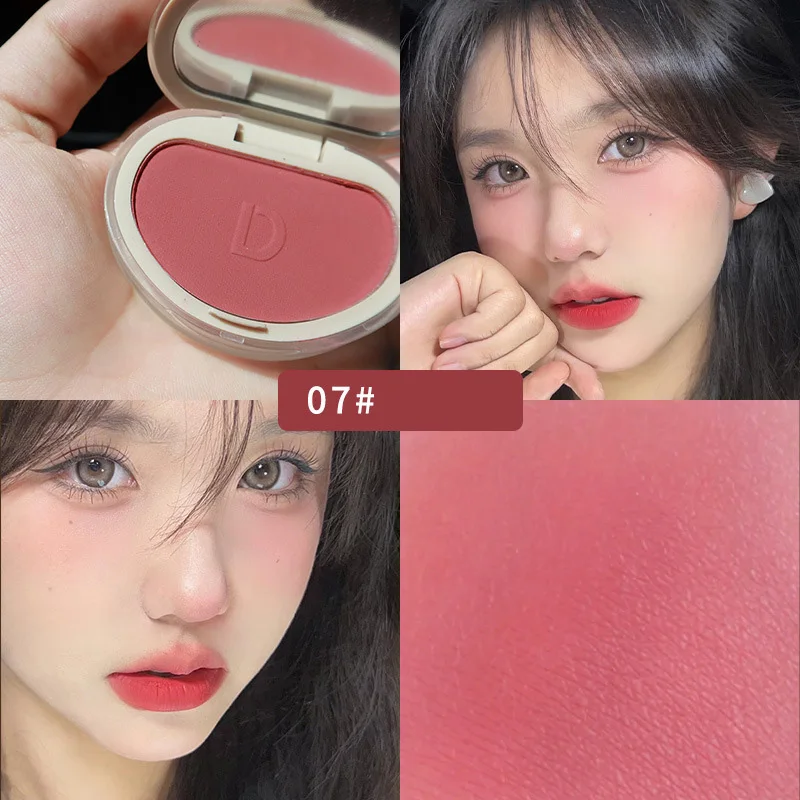 1pc blush paleta de maquiagem bonito 7 cores pó mineral azul rosa rouge longa duração natural bochecha matiz à prova dwaterproof água blush cosméticos