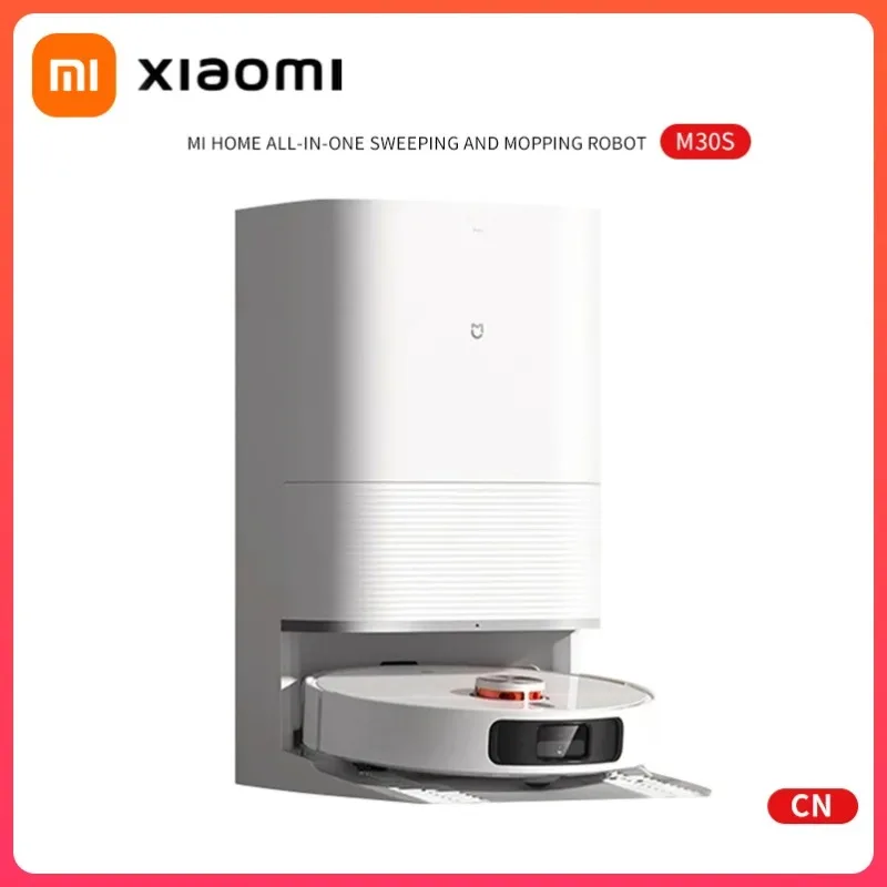 

Робот-пылесос Xiaomi M30S с функцией влажной уборки, автоматическим опустошением пылесборника и самоочисткой, навигацией LiDAR, для уборки шерсти животных, пылесос MIJIA