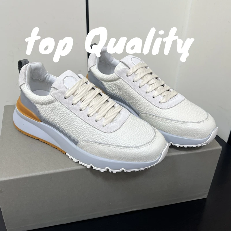

2025 New Men's sports shoes leather material Casual Shoes Running shoes Rubber sole Comfortable Soft breathable