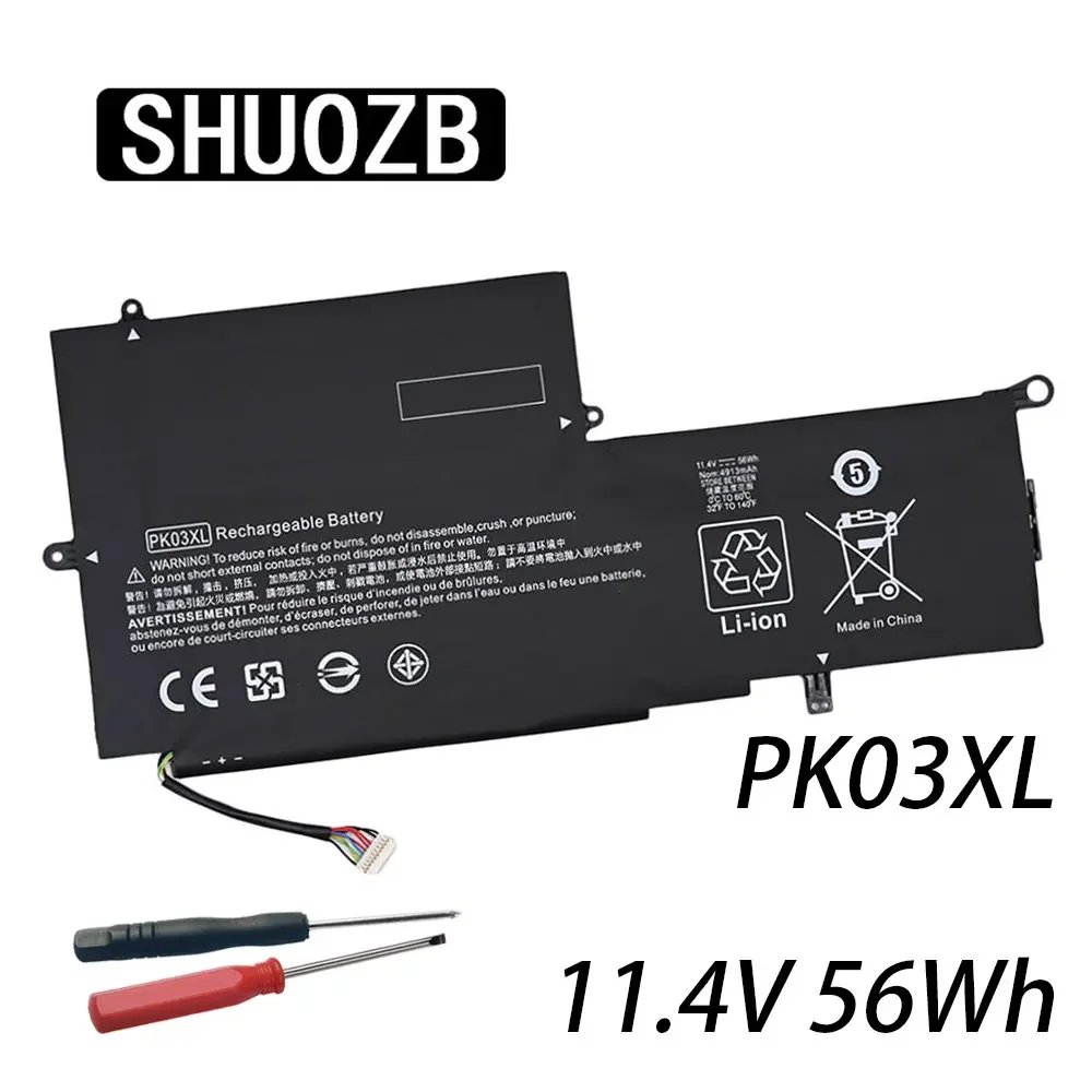 

SHUOZB PK03XL Laptop Battery For HP Spectre Pro X360 13 G1 Series M2Q55PA M4Z17PA HSTNN-DB6S 6789116-005 788237-2C1 11.4V 56Wh