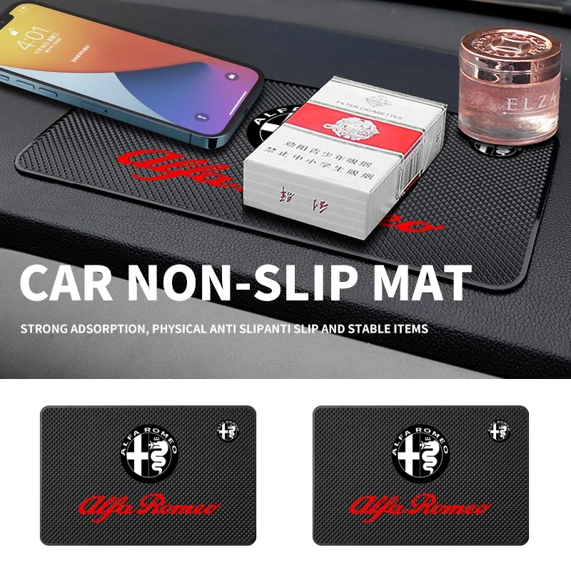 Car Anti-Slip Pads Dashboard Phone Holder Sticky Mats Accessories For Alfa Romeo Giulietta Mito Giulia Stelvio Brera 147 156