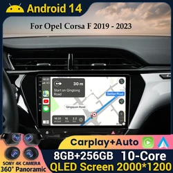 Android 14 Carplay Auto For Opel Corsa F 2019 2020 2021 2022 2023 Car Radio Multimedia Video Player Navigation GPS Stereo WIFI