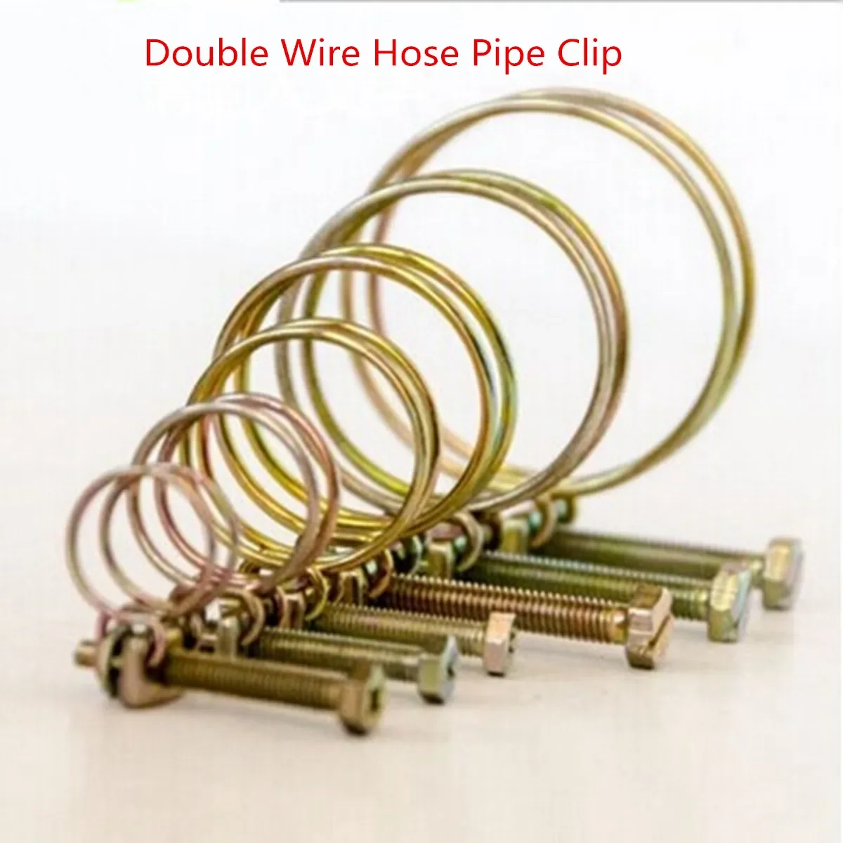 2Pcs Hose Clamp Adjustable Pipe Clamp Double Wire Hose Clip Clamp  Plumbing Fastener Hardware 20 Sizes