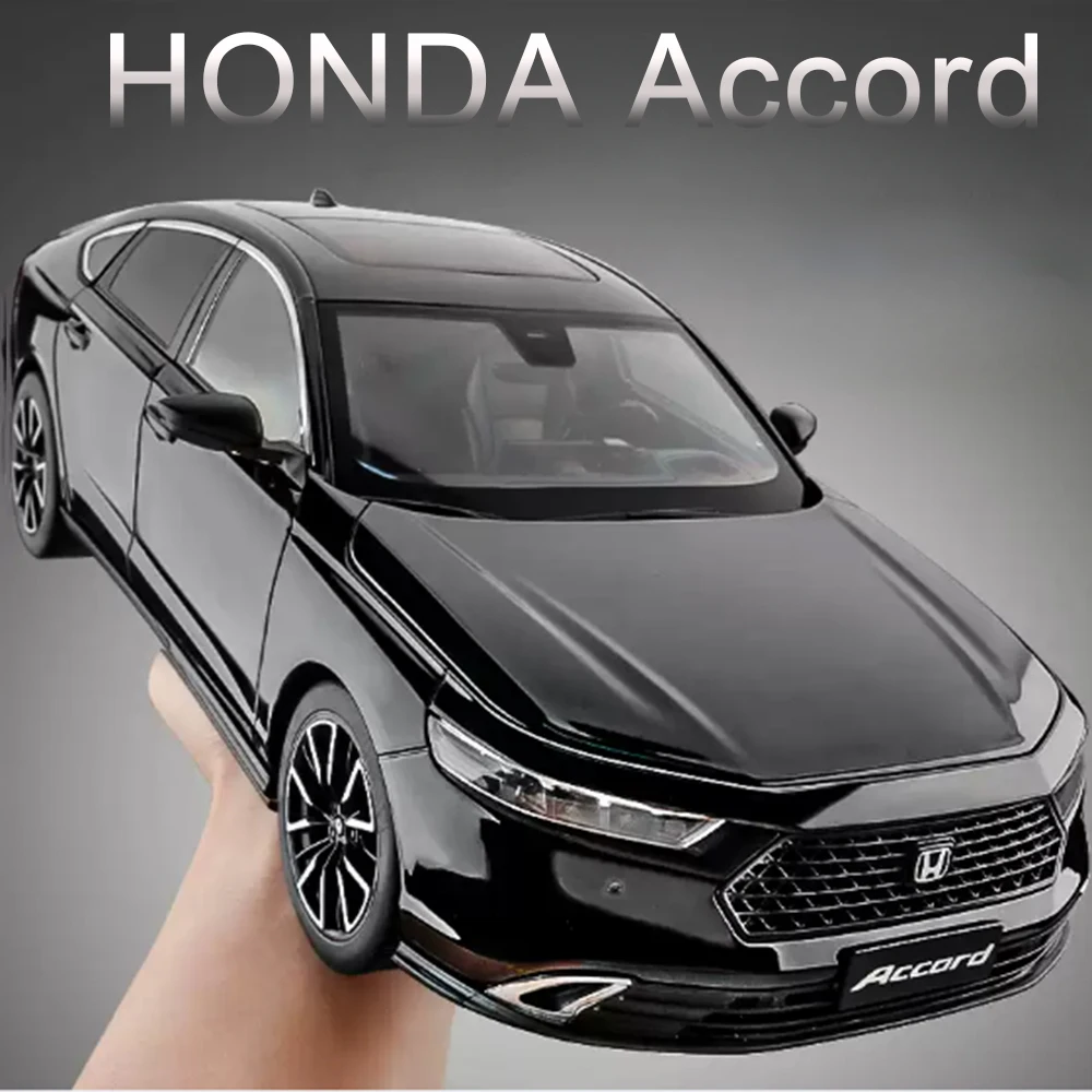 1:18 HONDA Accord Alloy Miniature Model Diecast Toy Door Opened Sound Light Pull Back Front Wheel Steering Classic Birthday Gift