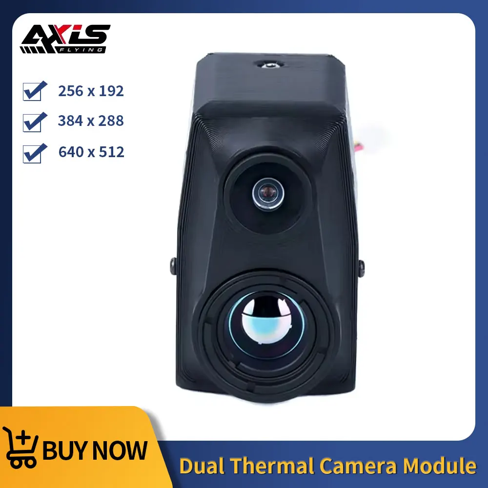 Axisflying Dual Thermal Camera Model 256x192 384x288 640x512 High Resolution CVBS Output for Day Night FPV Drone Accessories