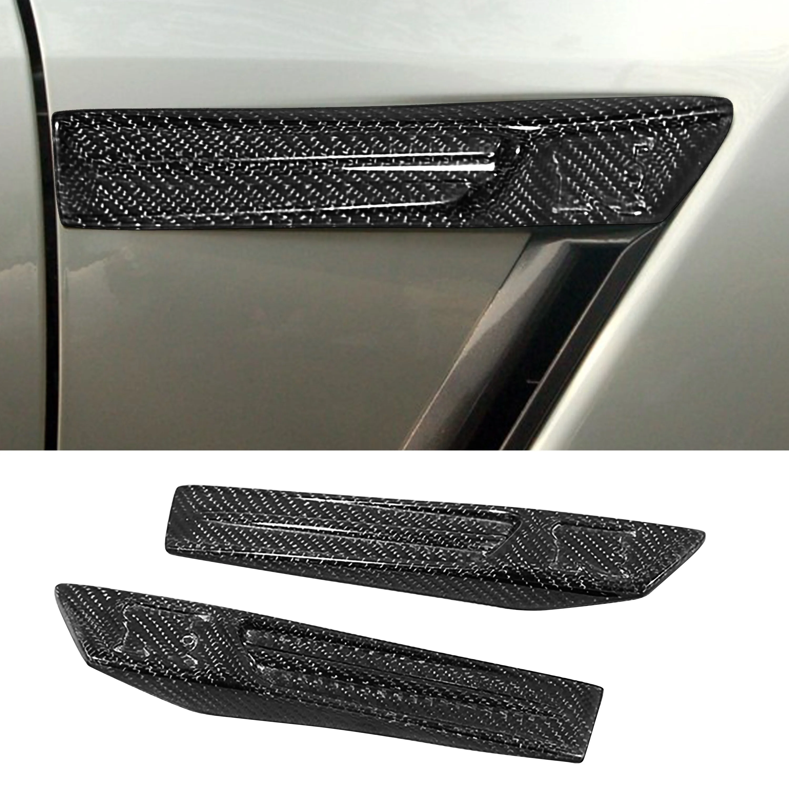 

Carbon Fiber Car Interior Car Parts Side Fender Fin Vent Emblem Decorative Cover Body Kit For Nissan GTR R35 2008-2016