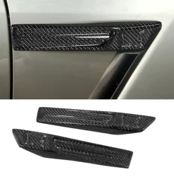 Carbon Fiber Car Interior Car Parts Side Fender Fin Vent Emblem Decorative Cover Body Kit For Nissan GTR R35 2008-2016