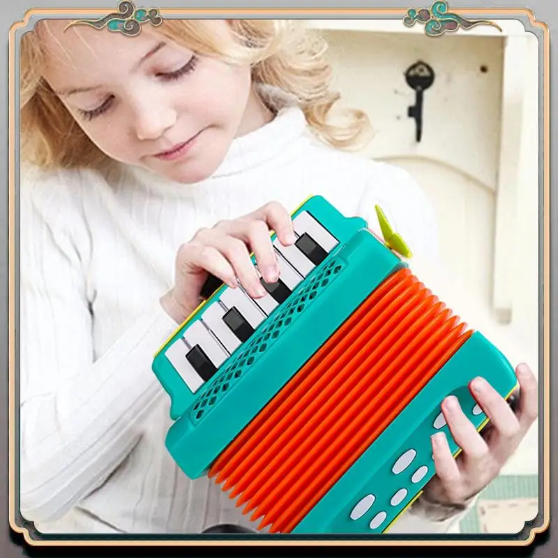 

Durable Accordion Toy 10 Keys 8 Bass Accordions For Kids Musical Instrument Educational Toys Gifts For Toddlers Beginners-Orange