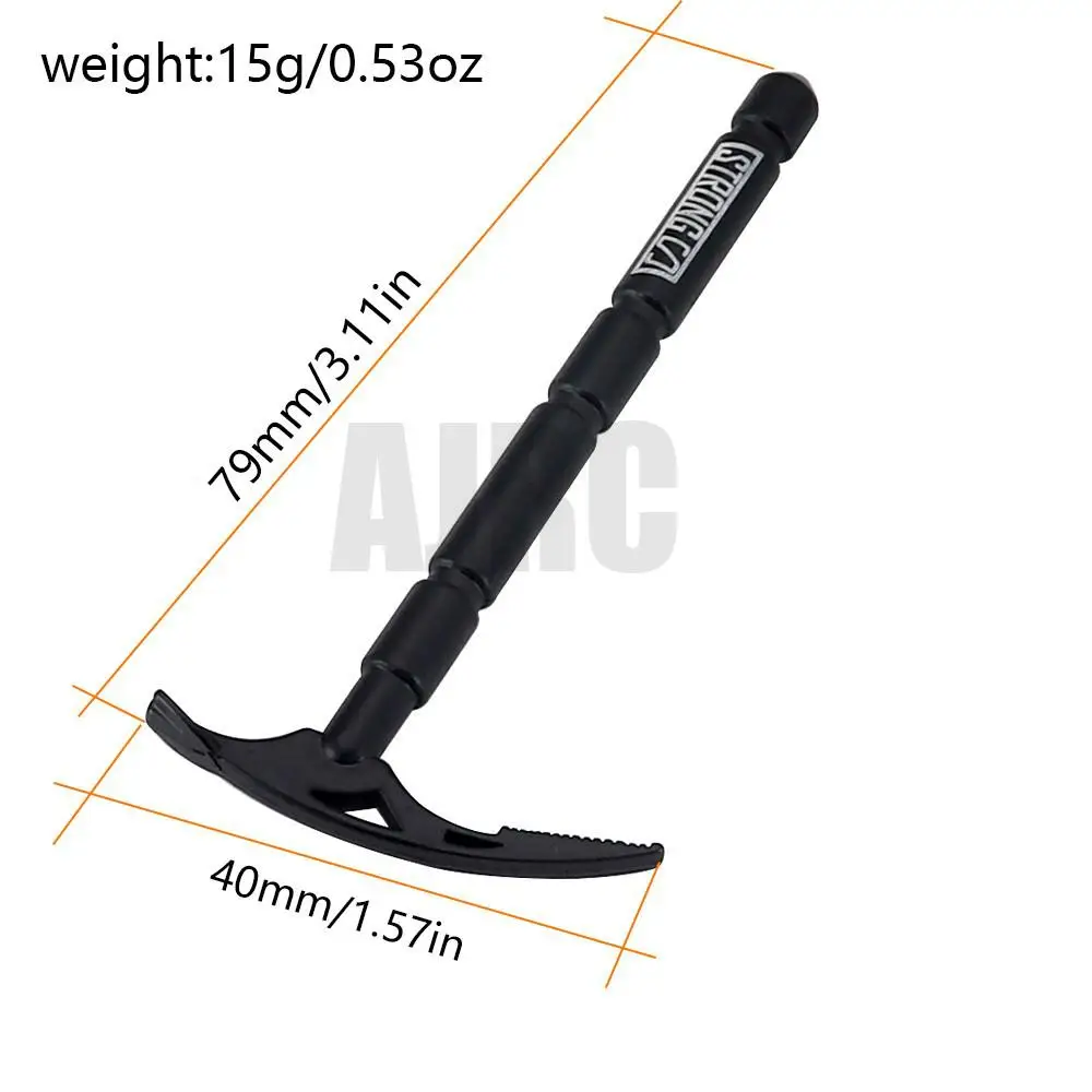 Black Metal Shovel/pickaxe/axe For 1/10 Rc Crawler Car Trax/as Trx4 Rgt Yikong Redcat Axial Scx10 D90 Rc4wd Decorative Parts