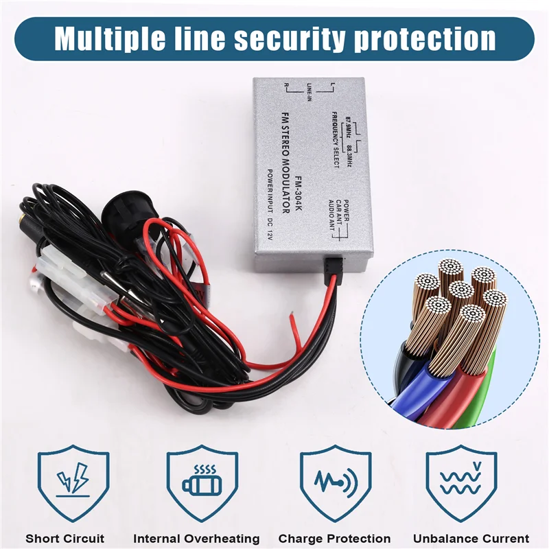 ABSQ-In-Car Factory Radio Enhancement With RCA AUX Audio Input Adapter And FM Wired Modulator