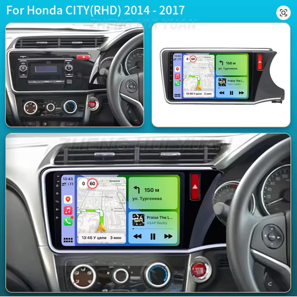 For Honda City Grace RHD 2014 2015 2016 2017 Android 15 Car Radio Multimedia Player Android Auto Carplay Head Unit Navigation GP view 2