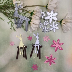 New Flower Rabbit Bench Metal Cutting Dies for DIY Scrapbooking Album Paper Cards Decorative Crafts Embossing Die Cuts