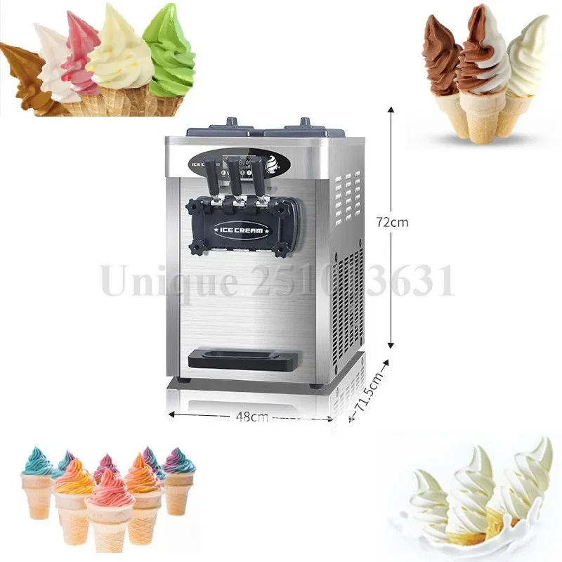 

Countertop Sundae Soft Serve Ice Cream Machine Automatic 3 Flavors Fruit Cone Ice Cream Maker Commercial Making Machine