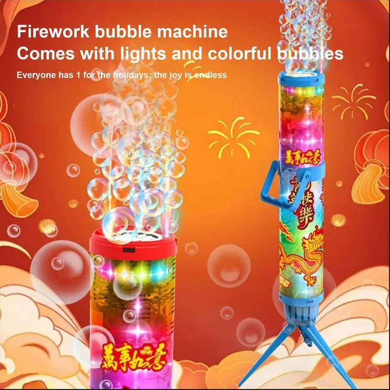 Automatic Bubble Machine Rechargeable Bubble Blower With LED Light Children Outdoor Bubble Blower With Bubble Solution For