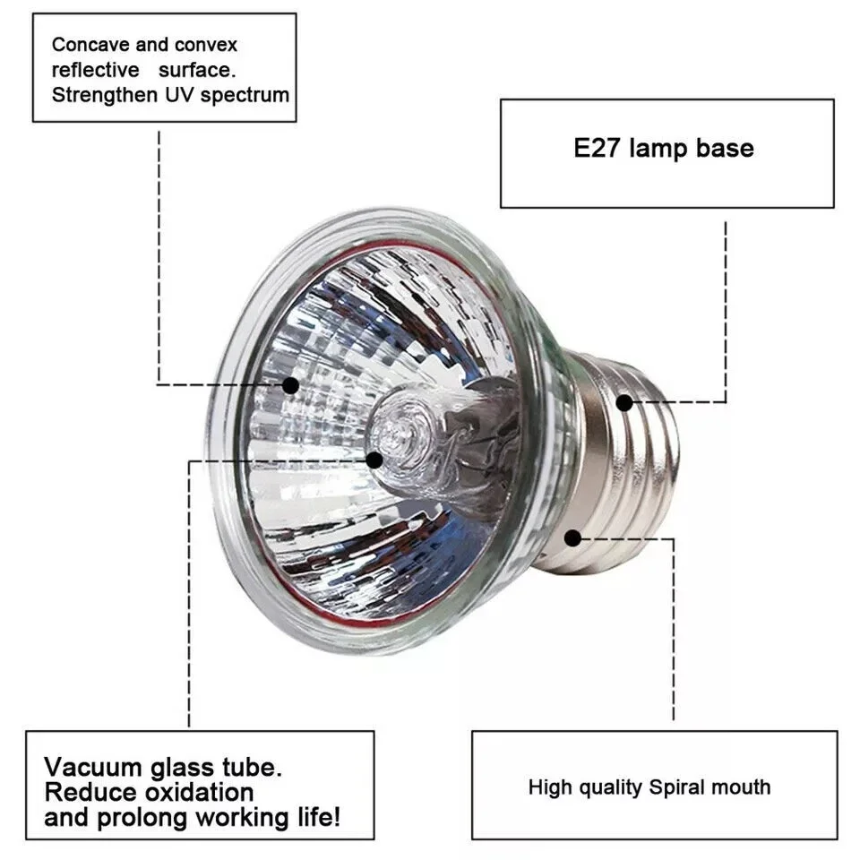 25/50/75W UVA+UVB Reptile Lamp Bulb Turtle Basking UV Light Bulbs Constant TemperatureFull Spectrum Sunlamp For Snake Pet Chick