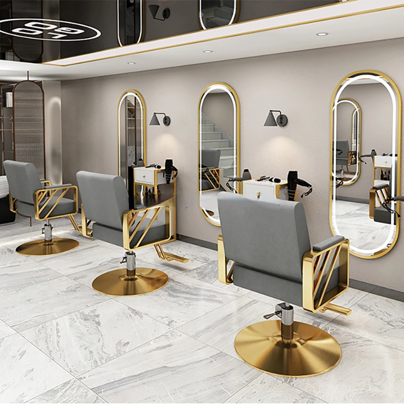 Luxury Furniture Package Gold Barber Chair Set Hairdressing Equipment Barber Furniture Package