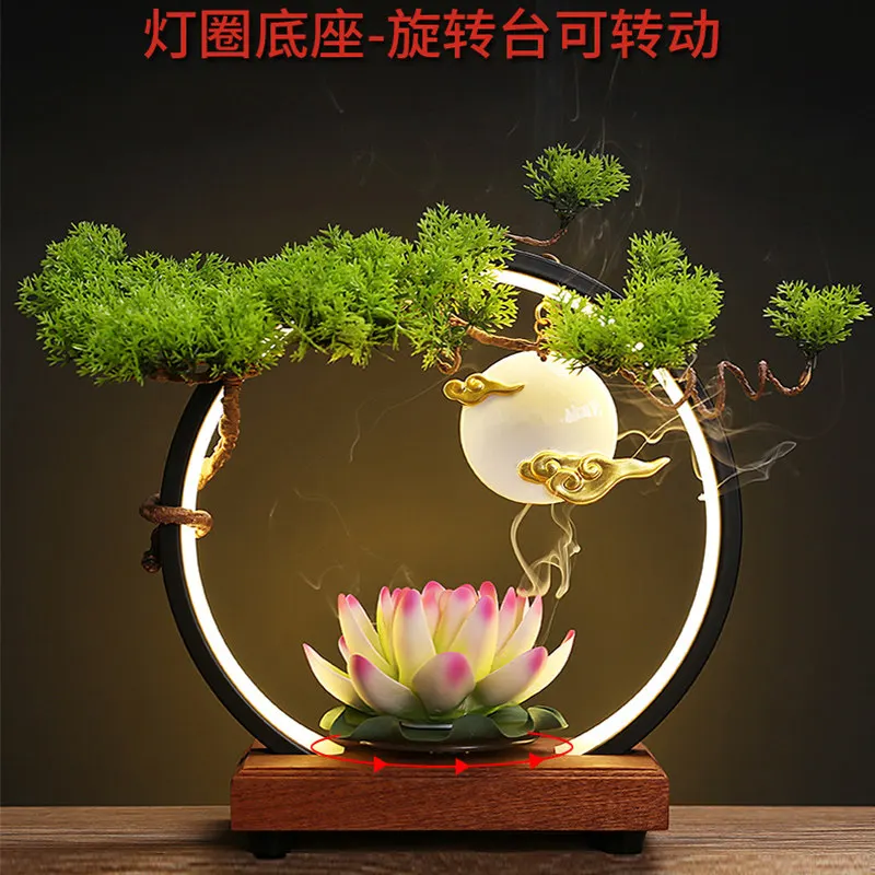 Creative lamp ring ornament Ceramic lotus lying incense insert stand incense tea ceremony accessories line incense burner aromat