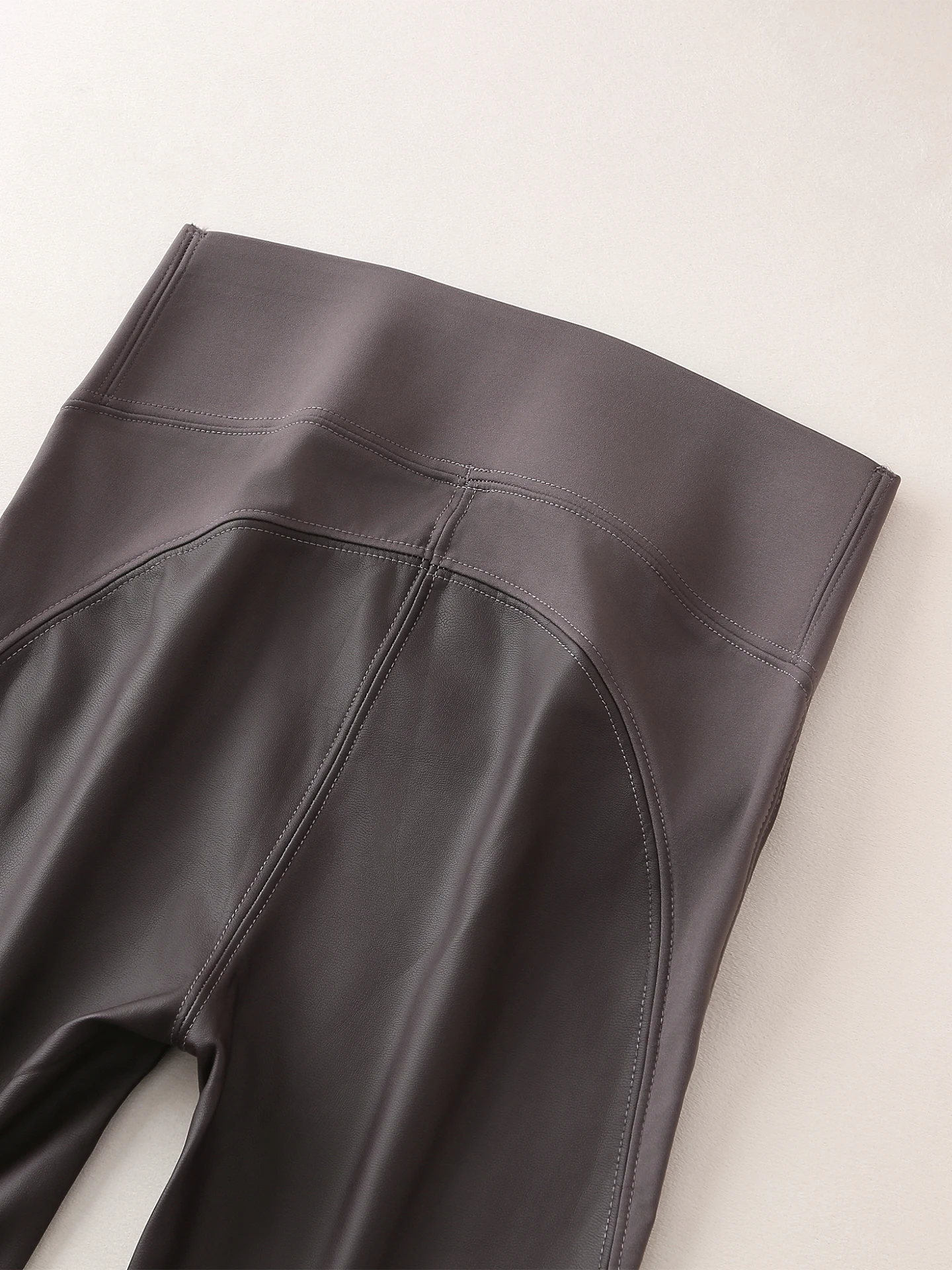 Fce Lined arkskin Pants High Waist Slimming Fitn Yoga Bot PU Leather Tight Women's Casual Long Trousers