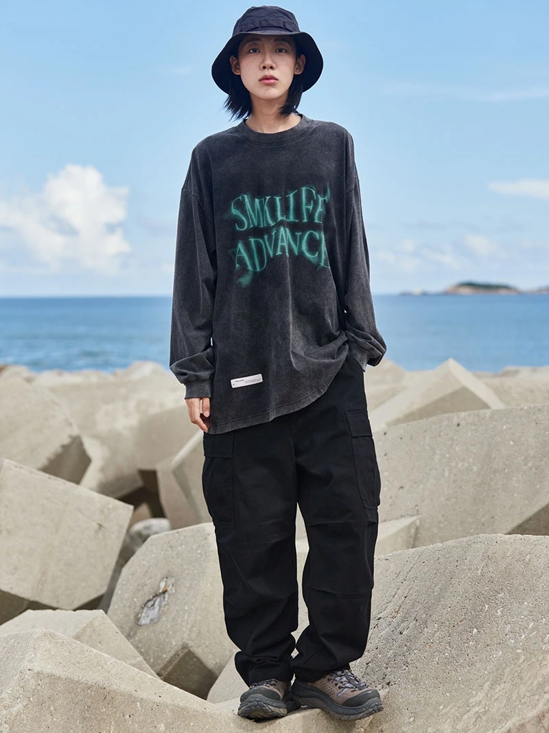 

Japanese Sle Workwear Pants Thiened Multi-ket Men's Loose Casual Wide Leg Pants Straight Cut Low Waist All Seasons