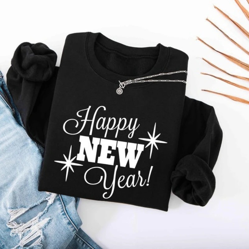 Weihnachtspullover Frohes Neues Jahr Sweatshirt Feier-Shirt Hallo 2026 Party-Geschenk-Outfit Bequemer Langarm-Winter-Kapuzenpullover
