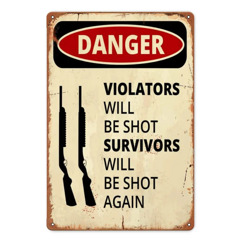2D Violator Survivor Danger Warning Sign - 