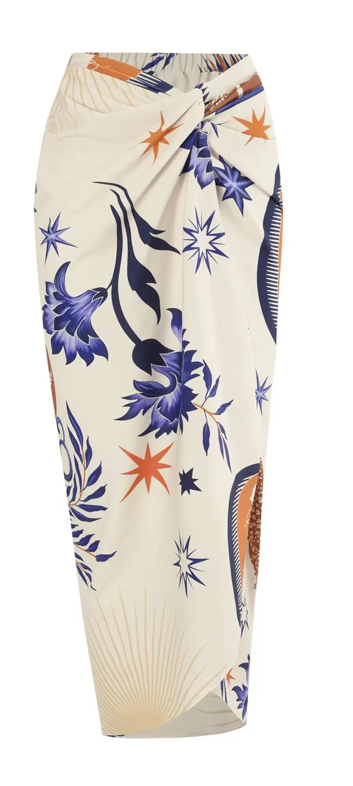 ملابس سباحة نسائية جديدة منقسمة لعام 2025 طقم تنورة ملفوفة بكيني على الكتف مثير للشاطئ تجمع بطن محافظ ورقيق