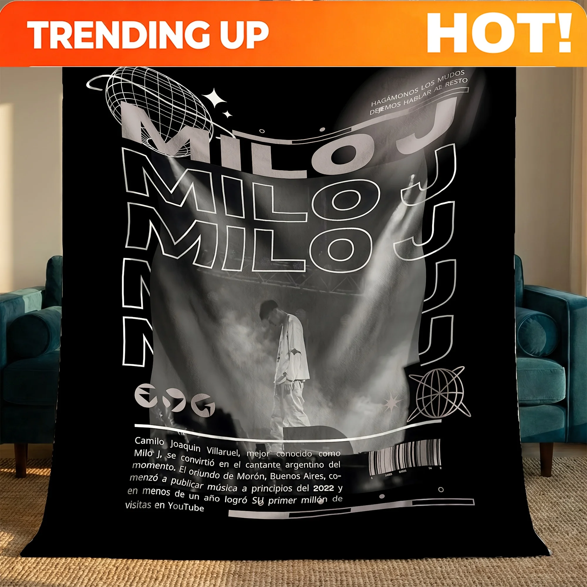 Customize 1pc Milo J Promotional Poster Throw Blanket, a Lightweight Sofa Cover, Perfect for a Delightful Spring Surprise on You
