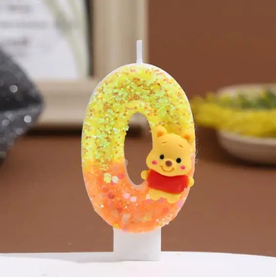 Anime 0-9 Zahl Kerze Nette Winnie the Pooh Kerze Cartoon Charakter Kinder Party Kuchen Plug-in Geburtstag Kuchen Dekoration geschenke – Detail 3