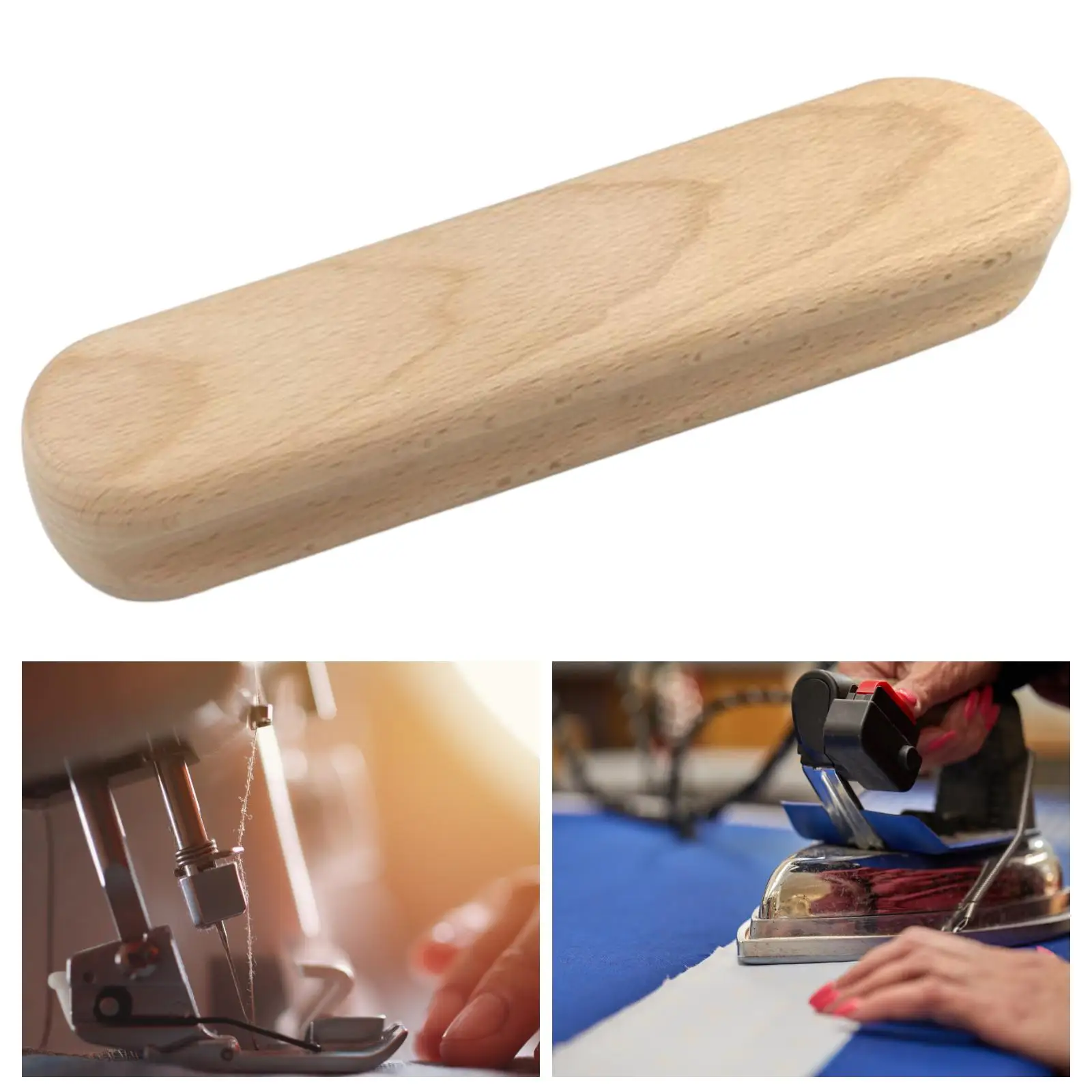 Wooden Tailors Clapper Large Handheld Seam Flattening Tool 24cm Professional Clapper for Sewing Ironing Embroidery Quilting