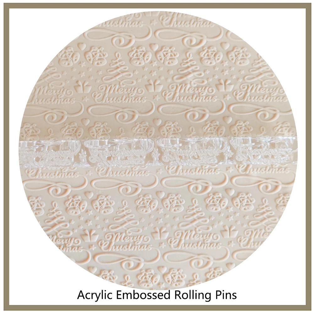 

House-Warmings Bakeware Fondant Pastry Tools, Printing Mold, 3D Christmas Embossing Rolling Pin