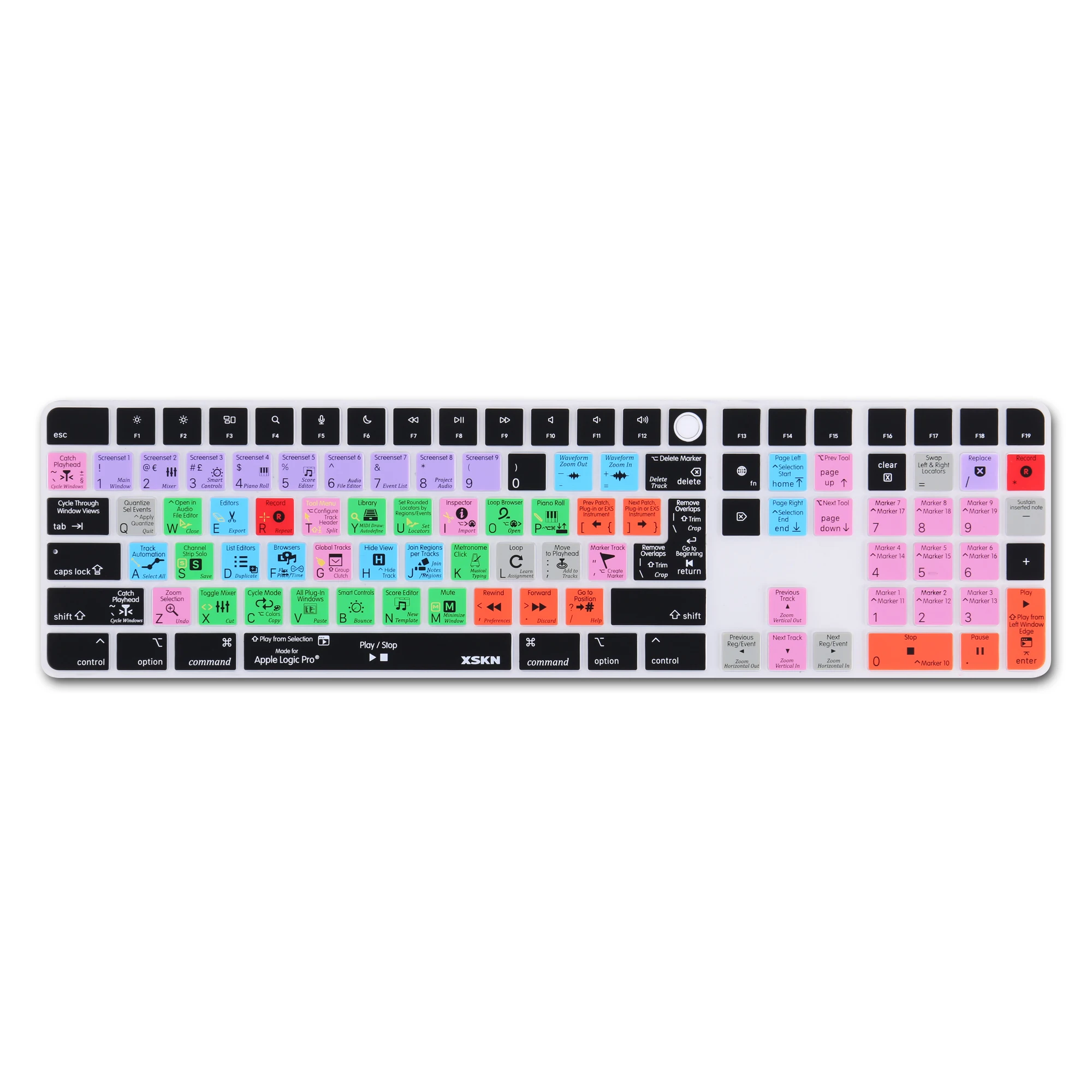 XSKN 파이널 컷 로직 프로 Ableton 프리미어 PS 프로 도구, 터치 ID 및 숫자 키패드가 있는 매직 키보드용 키보드 커버 A2520