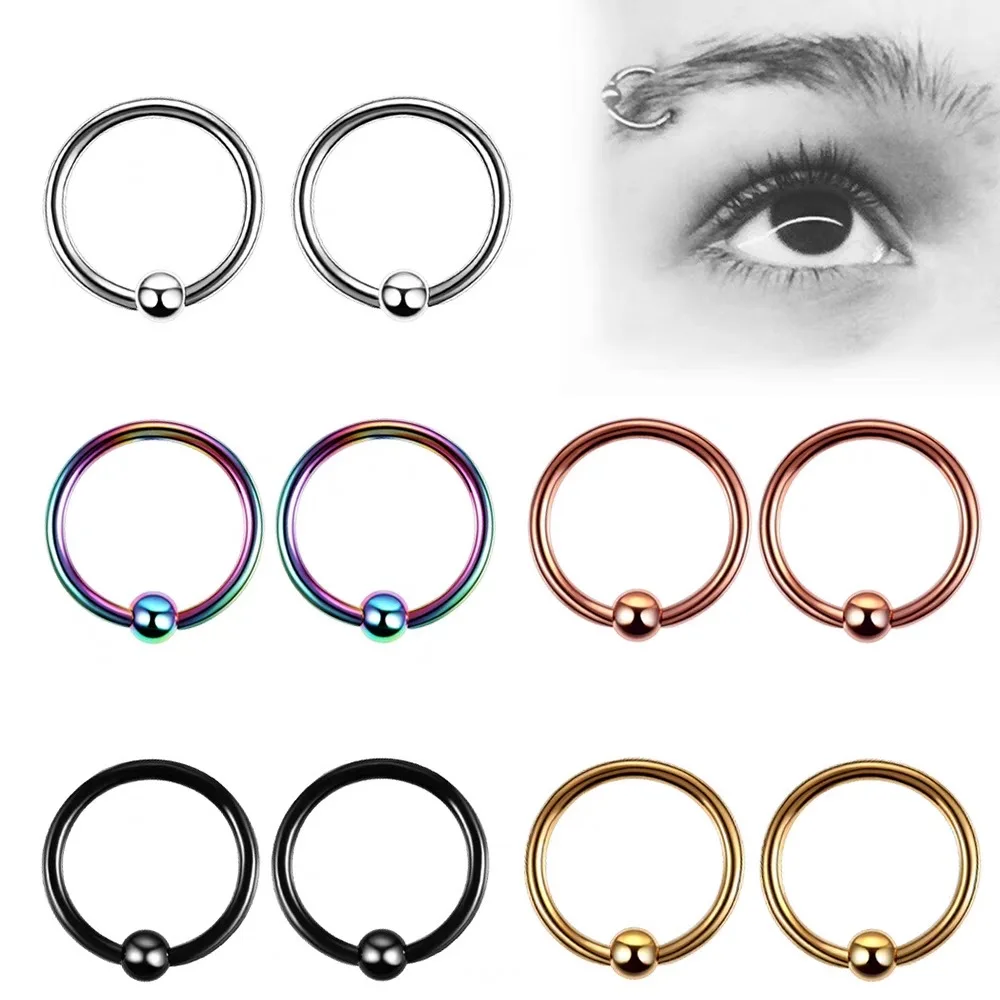 10 Stück Nase Septum Ringe Creolen Punk Augenbrauen Piercing Ring gefälschte Piercings Körper Edelstahl Schmuck Helix Universal