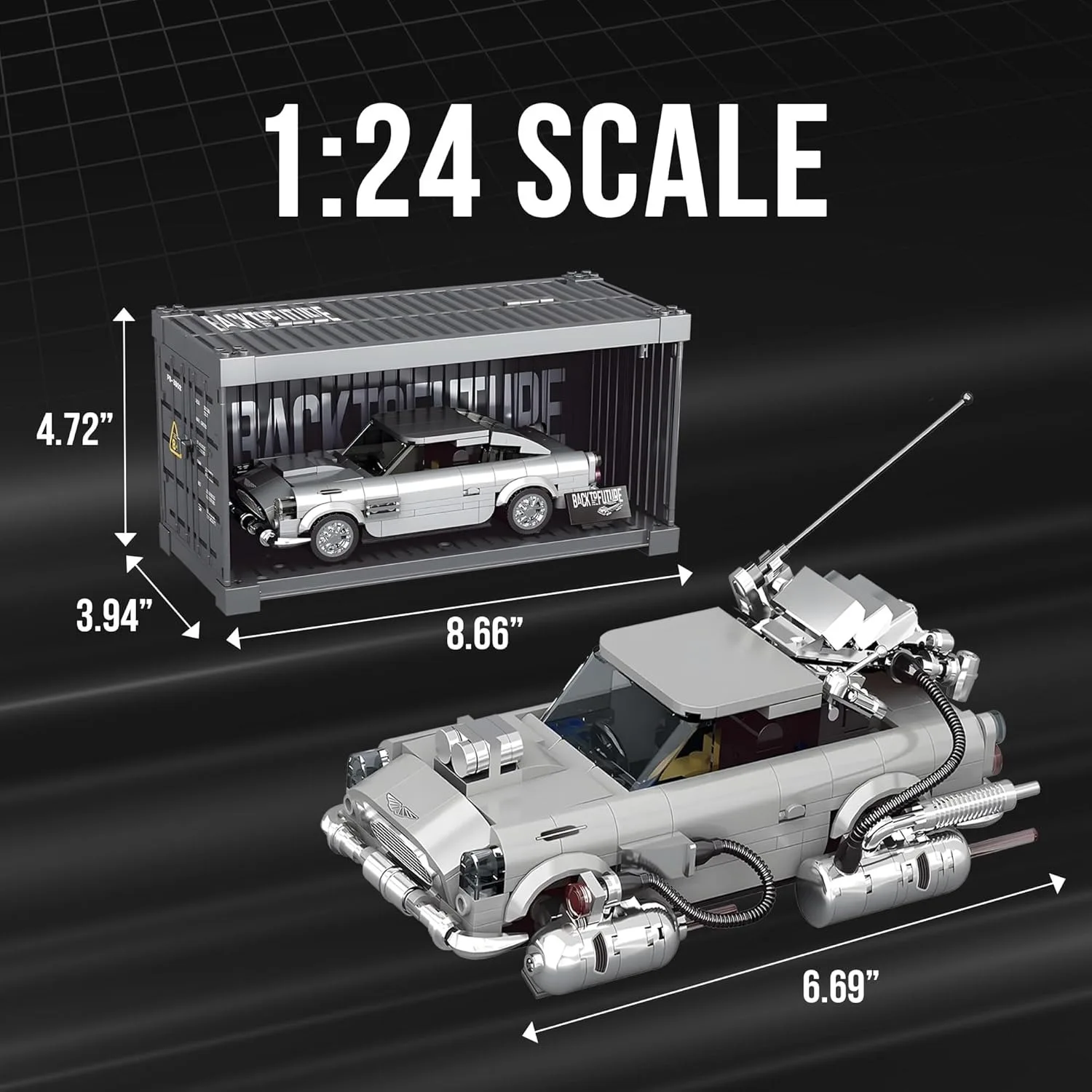 506 шт. PB8802 Назад в будущее Серия Строительный блок Комплект Сменных двух форм с контейнером Дисплей Коробка Скорость Автомобиль