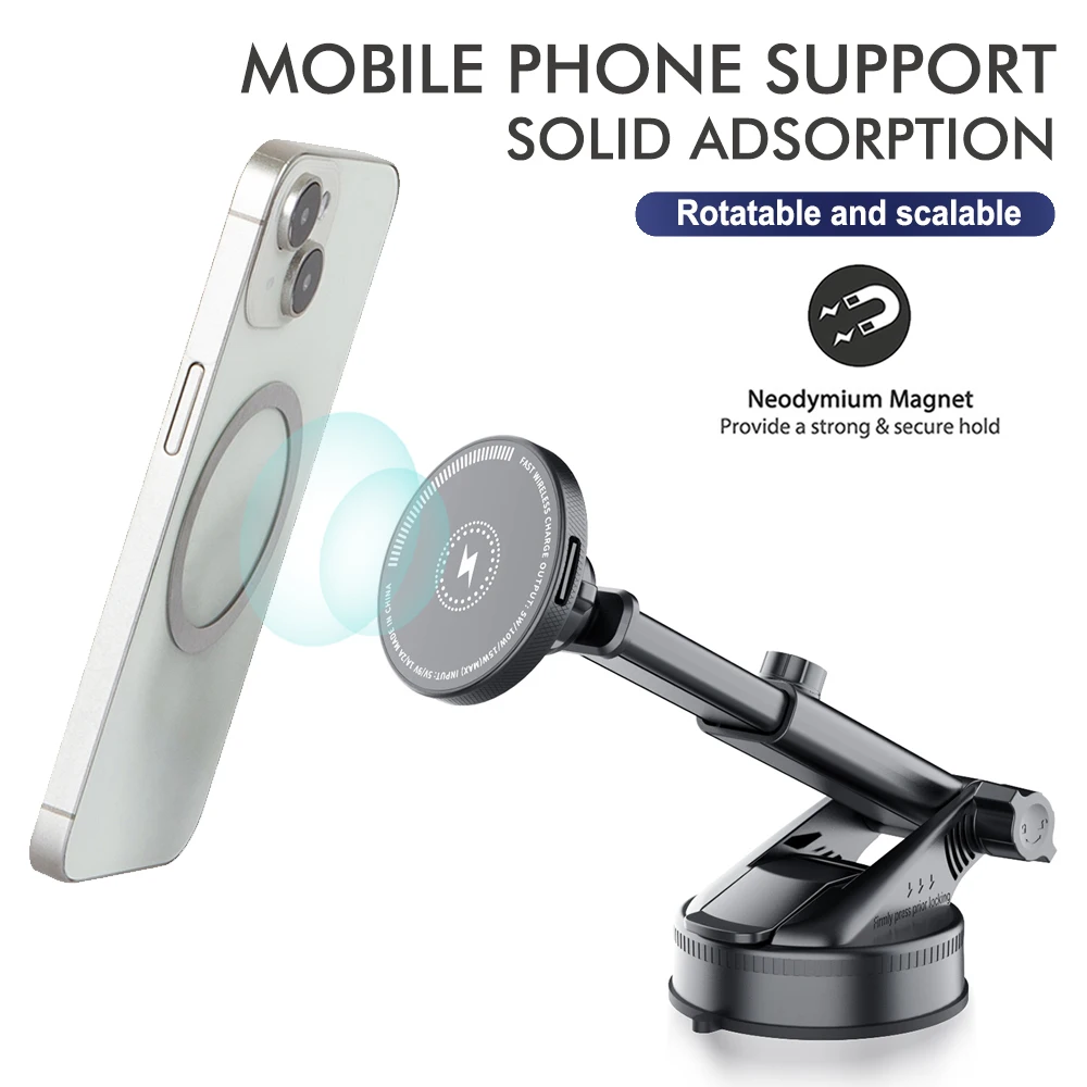 

Strong Magnetic Suction Car Mobile Phone Holder MagSafe Wireless Charger Car Centre Mount Navigation Bracket